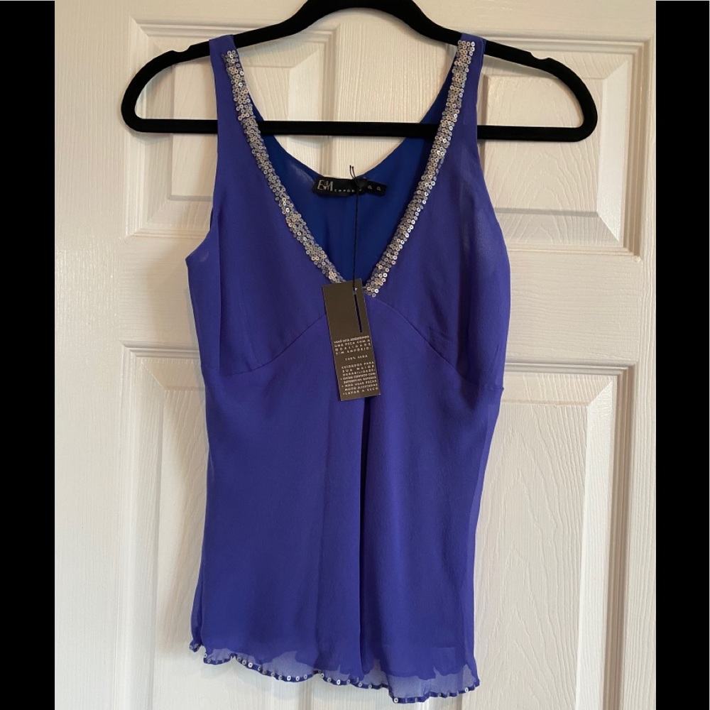 Purple V-neck SILK top 💗